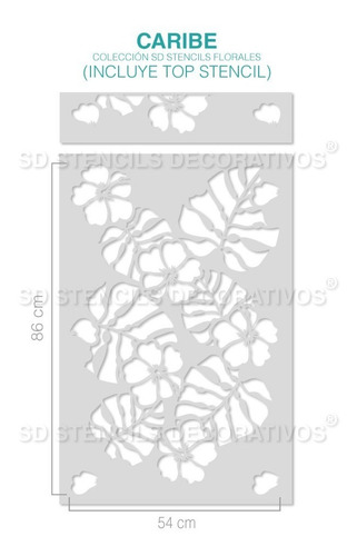 Imagen 5 de 5 de Stencil Caribe Plantilla Decorativa Reusable Para Pintar