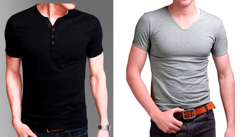 Promocion Pack X 2 ! Remeras Entalladas Slim Fit Para Hombre