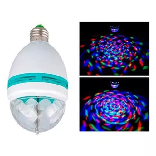 Lampada Led Giratoria Rgb Colorido Bola Maluca Bivolt com Bocal