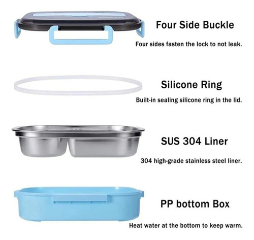 Caja Bento Para Comida Rápida De Acero Inoxidable 304, Rosa