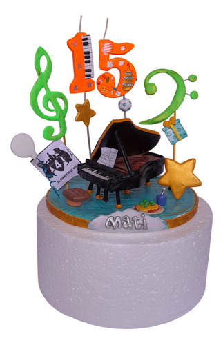 Adorno De Torta Con Número Vela Nombre Piano De Cola Y Más Piano De Cola