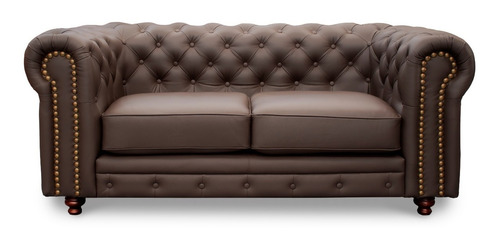 Love Seat De Piel Genuina Chesterfield Chpv Confortopiel