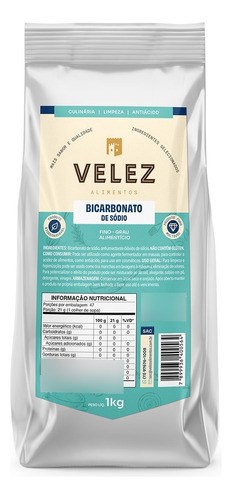 Bicarbonato De Sódio 1kg Puro Premium Extra Fino Alimenticio