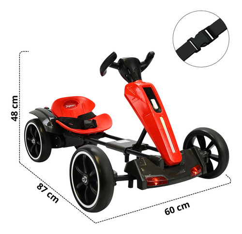 Montable Eléctrico Para Niños Go Kart Sonido Bluetooth 12v Rojo Joykoo