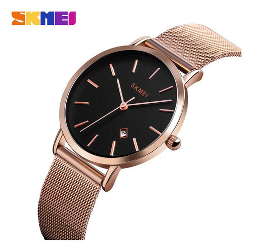 Reloj De Cuarzo Skmei Business Con Cinturón De Malla Color de la correa Rose Golden