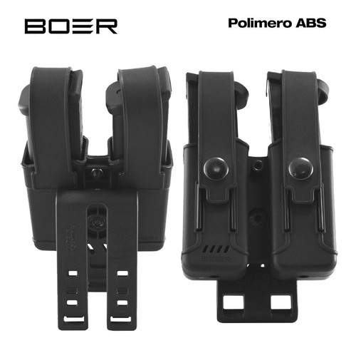 Imagen 4 de 10 de Porta Cargador Doble Polimero Boer Tapa Universal Rotativo