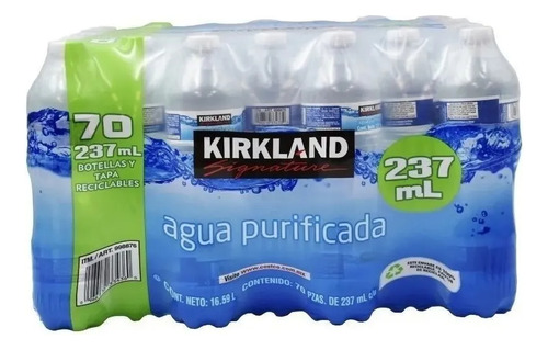 70 Botellas De 237 Ml De Agua Purificada Kirkland Signature