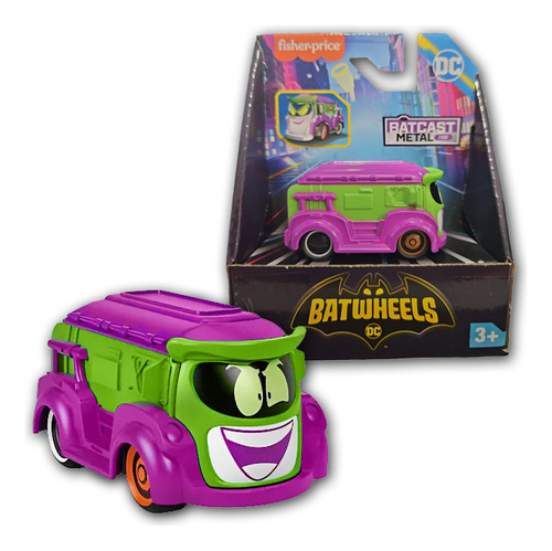 Carro/caminhonete Em Miniatura Fisher-price Batwheels 1:55 Verde Prank Van Do Coringa