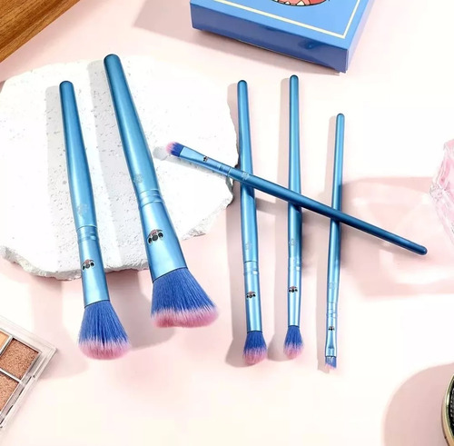 Juego de brochas de maquillaje Stitch, 6 piezas, brochas de maquillaje Stitch para moda y durabilidad