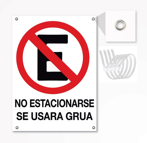 Imagen 1 de 2 de Señalamiento Letrero No Estacionarse Se Usara Grua 26 X 35cm