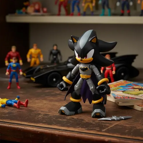 Boneco Articulado Shadow Batman 12cm Sonic Warner Lançamento