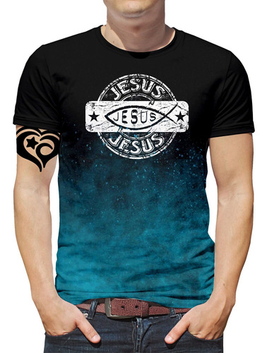 Camiseta Jesus Plus Size Gospel Criativa Masculina Roupa Et8