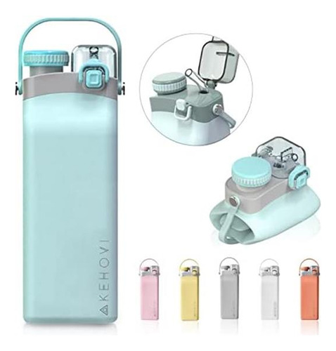 Botellas De Agua Plegables Kehovi, Tapa De Sujeción Con Paji