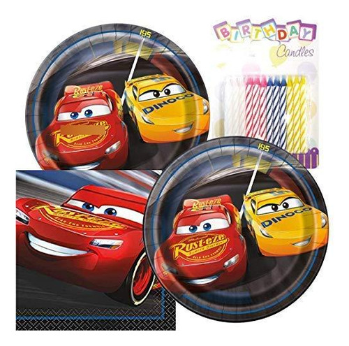 Cars 3 Platos Y Servilletas De Feliz Cumpleaños Platos De