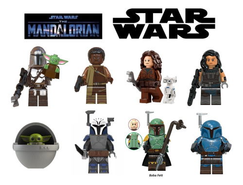 8 Figuras Star War The Mandalorian Bloques Para Armar