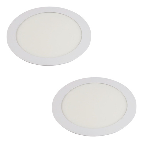 Kit X2 Plafón Led Redondo Embutir Philips 18w Luz Cálida