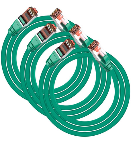 Cable De Datos, Mxegt-003, 3pzas, 2m, Verde, 1gbps, Cat6, Rj