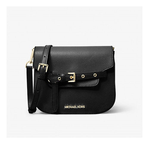 Crossbody Michael Kors De Cuero Negro Emilia