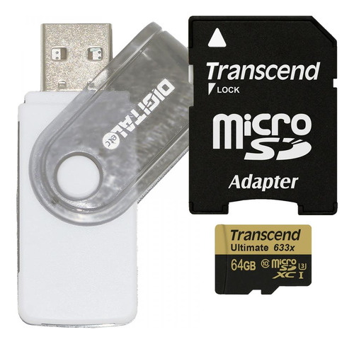 Memoria Microsdxc Clase 10 Uhs-i U3 64 Gb Adaptador Lector 9