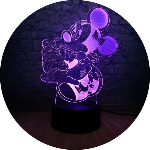 Minnie Mickey Mouse Lampara Led Acrílico Niñas Regalo