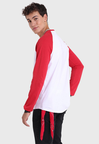 Imagen 4 de 5 de Polera Manga Larga Bicolor Hombre Soviet Spo2734bl