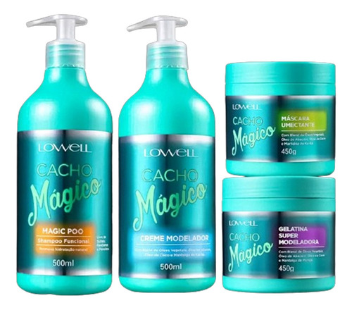 Kit Para Cabelos Cacheados Lowell Cacho Mágico 4 Itens 4040