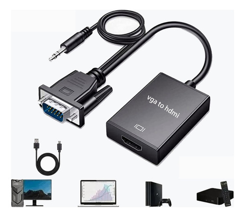 Cable Convertidor Adaptadores Vga A Hdmi Full Hd 1080p