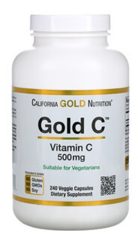 Vitamina C 500 mg 240 cápsulas California Gold Nutrition