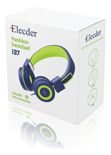Elecder I37 Audífonos De Diadema Para Niños, Niñas Y Ado. Color Marino