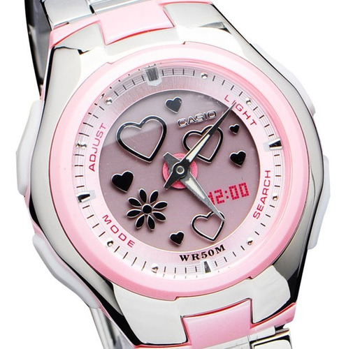 Relógio Casio Feminino  Lcf10 Rosa 5 Alarmes Prova Dágua 50m