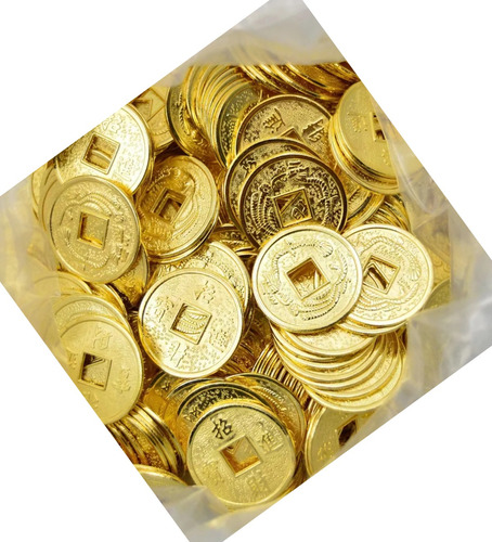 50 Moneda Dorada China De La Fortuna Y Buena Suerte 2.3 Cm