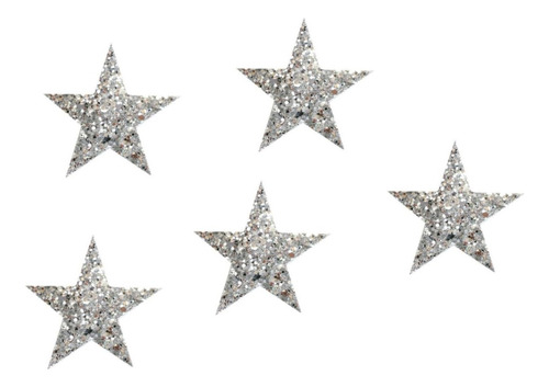 Aplique Termoadhesivo Estrellas De Glitter Pack X 5 Unidades