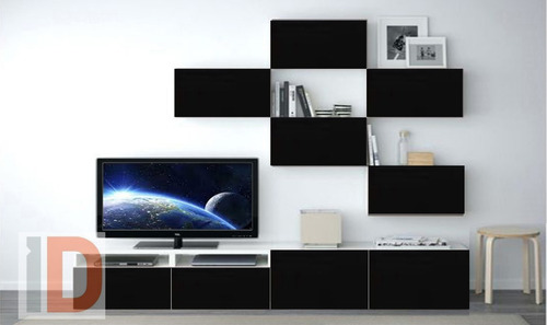 Rack Modular Led Mesa Tv Lcd Mueble Moderno  Melamina Living