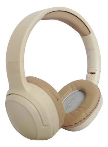 Fone De Ouvido Sem Fio Bt 40mm P/cartão Micro Sd Starmega Cor Bege