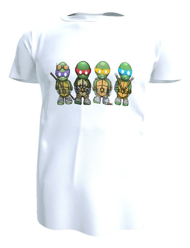 Polera Tortugas Ninja Adolescente Hombre O Mujer, Poliester