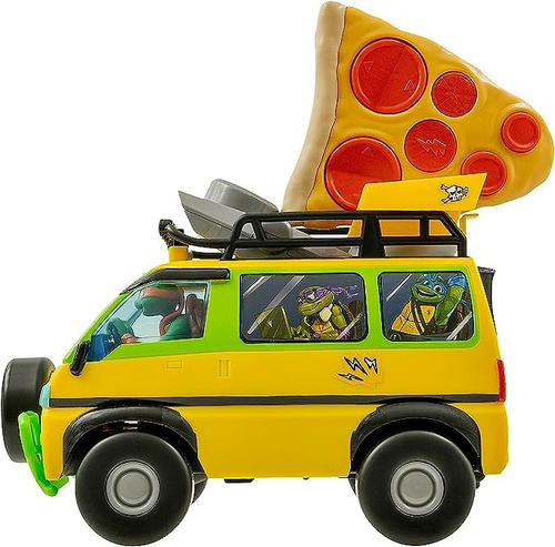 Tortugas Ninja Camioneta Pizza Blaster Radio Control - 71038 Color Amarillo y Verde