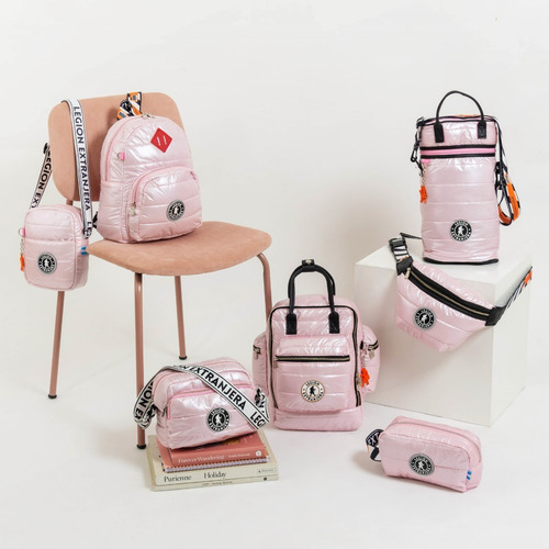 Imagen 9 de 10 de Mochila Alison Diamond Pop Rosa Metalizado