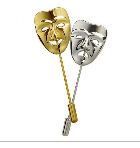 2 Broches Moda Para Hombre Mujer Pin Solapa Mascara Feliz