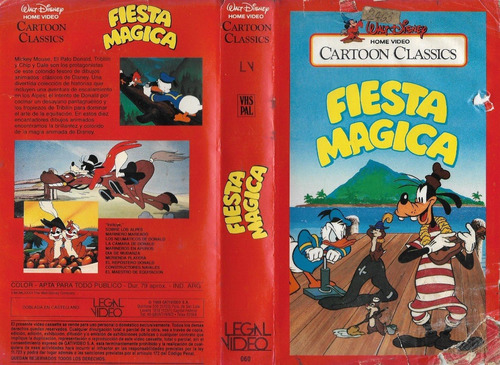 Fiesta Magica Vhs Mickey Donald Tribilin Disney Español Lati