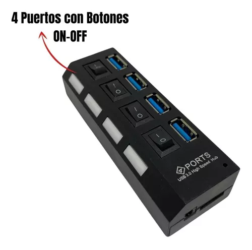 Hub 7 puertos USB 3.0 Hub adaptador de cable USB de alta velocidad -  MEGATRONICA