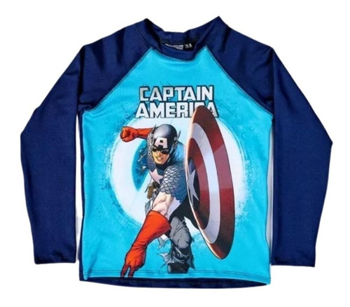 Remera Uv Niño Capitan America Proteccion Solar Marvel®