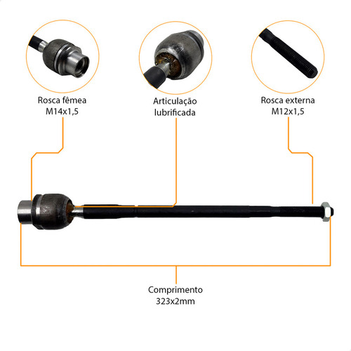 Braço Articulação Axial Corsa 94 A 99 Direção Mecânica M12