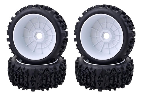 4 Peças De Pneus E Rodas 1/8, Cubo Hexagonal De 17 Mm, Inser