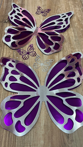 Mariposas Decorativas Gigantes Caladas Efecto 3d -doble Capa