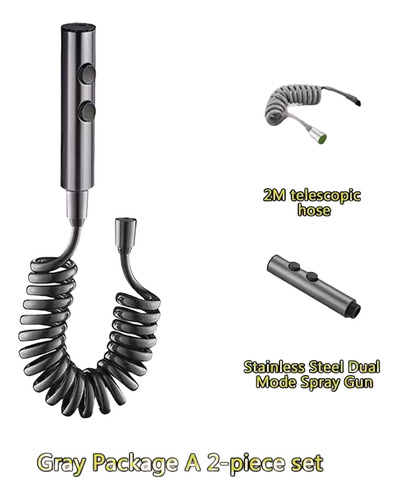 Aço Inoxidável Handheld Toilet Spray Gun Set, 2 Modos Cinza
