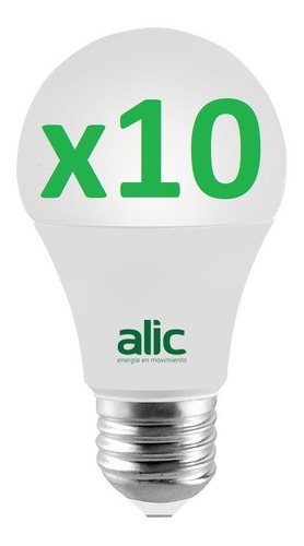 Pack X10 Lampara Led 12w Luz Fria Calida Foco E27 Mayorista Color de la luz Blanco frío