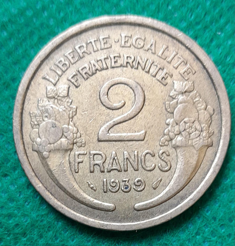 Moneda De 2 Francos De Francia Del Año 1939