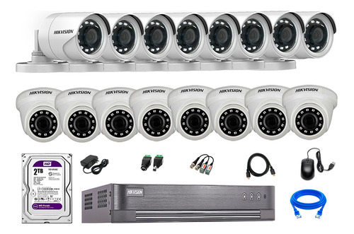 Cámaras Seguridad Kit 16 Full Hd 1080p Disco 2tb Vigilancia