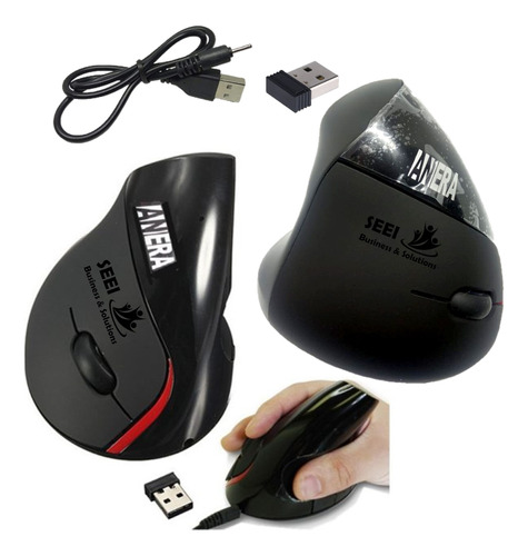 Mouse Inalámbrico Ergonómico Vertical Anera Recarga (pd:16)