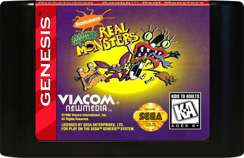 Cartucho Juego Aaahh!!! Real Monsters Sega Genesis 16 Bits